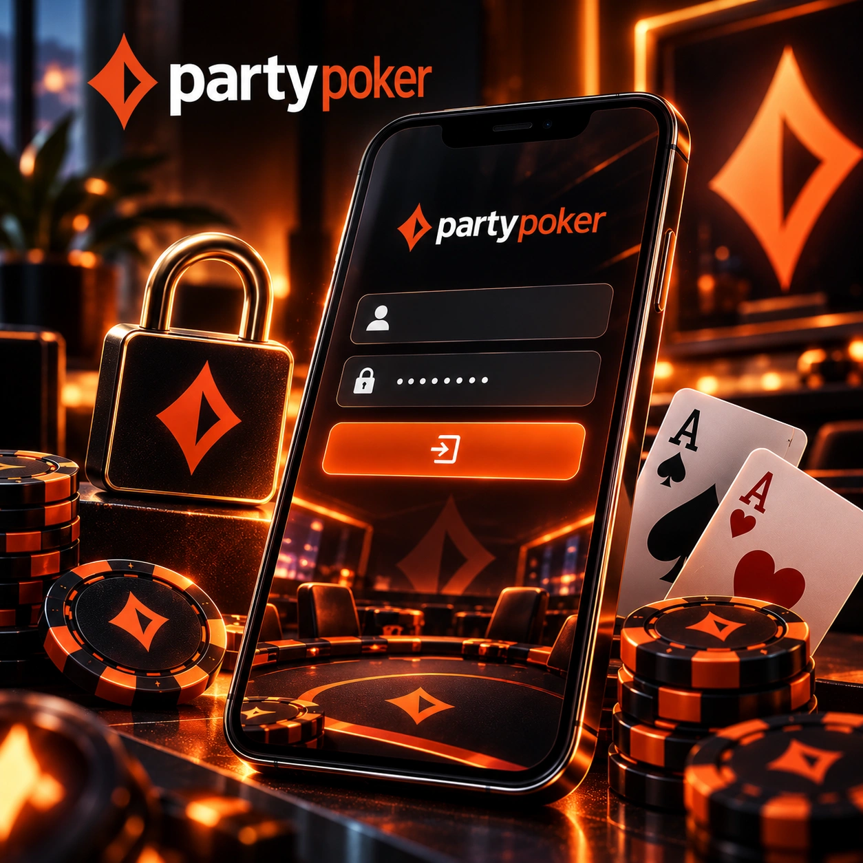 a phone with an image of the website's login page